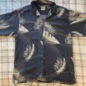 Vintage Tommy Bahama black tropical print button up